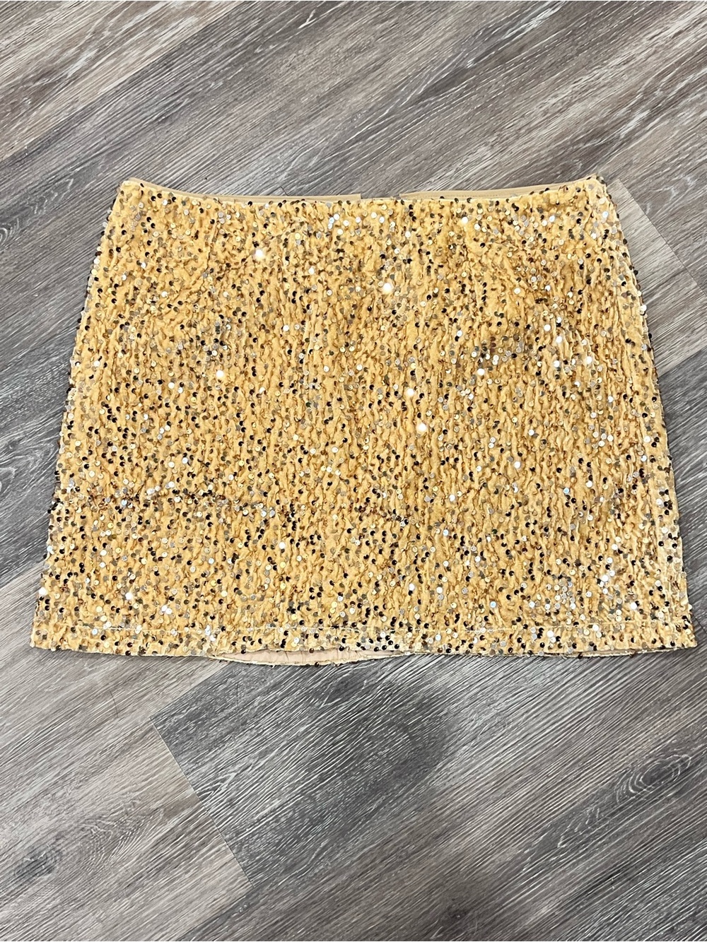 Gold Sequin Mini Skirt - Women's Party Skirt